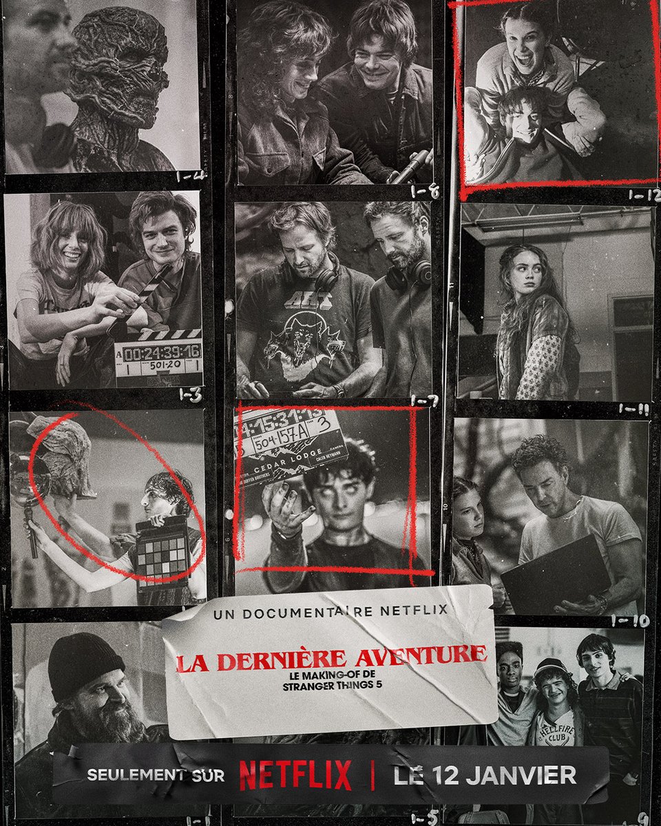 NetflixFR's tweet image. Le documentaire inédit des coulisses de tournage de la saison 5 de STRANGER THINGS, le 12 janvier.