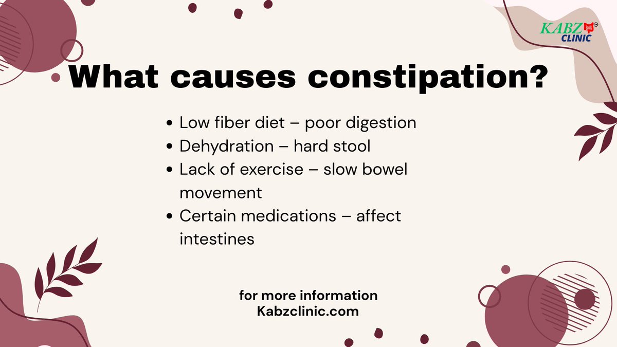 What causes constipation?
#constipation #kabzcureclinic #healthsrainbowprivatelimited,   
For more information you can visit our youtube and website.      
Youtube : youtube.com/@KabzClinic
Website : kabzclinic.com