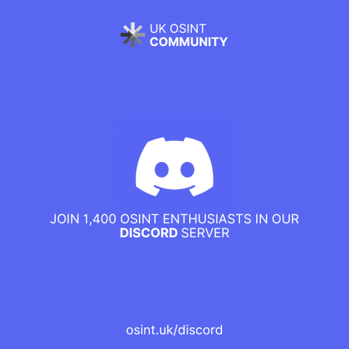 🚨 Our Discord is now the home of the UK OSINT Community.

Join 1,400+ OSINT enthusiasts at osint.uk/discord for live CTF walk-throughs, networking, OSINT tools/tips and job listings.

Slack will be shut down shortly.