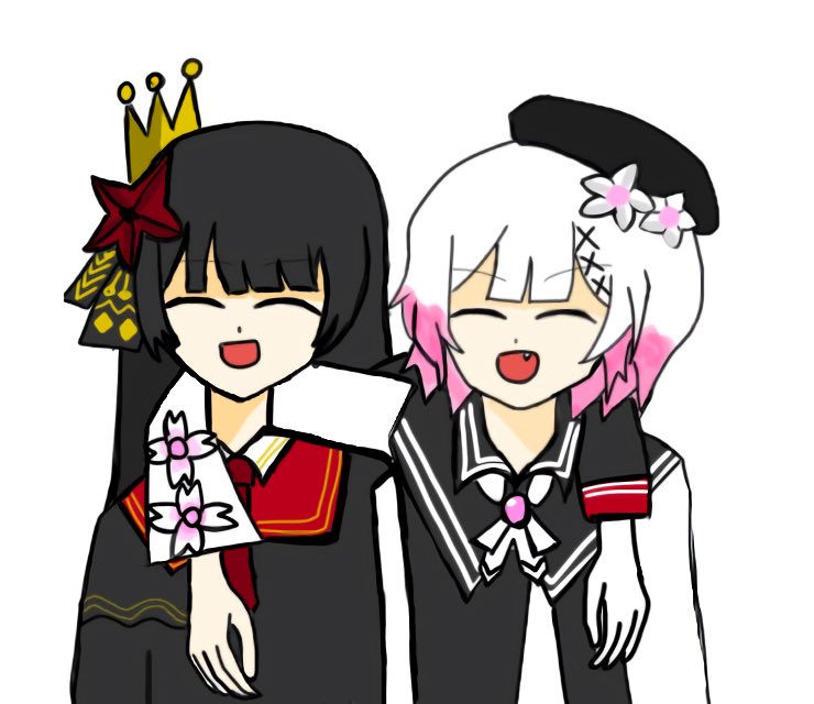 優等生二人、しかも尊い #まのさば二次創作 #桜羽エマ #二階堂ヒロ