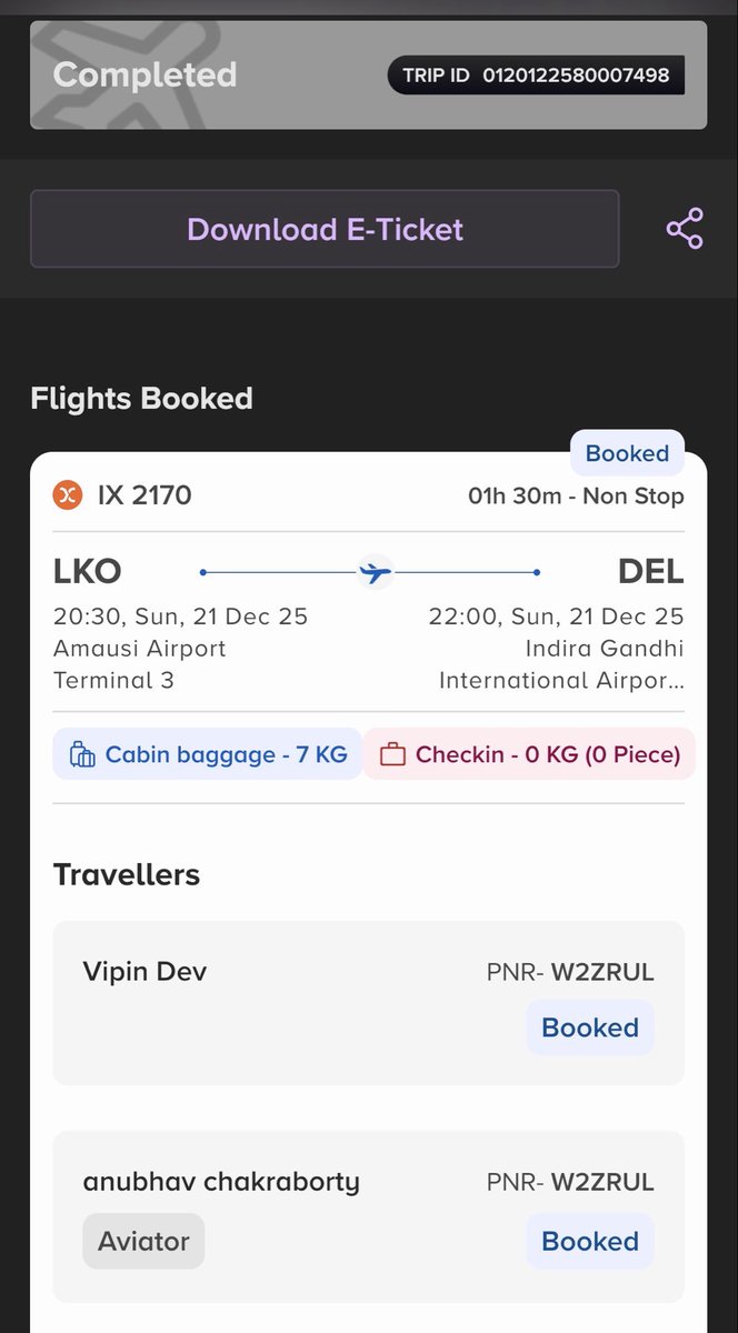 drvipindev's tweet photo. Following flight was cancelled by airline itself as they have processed the refund from their side but not yet reached the source account kindly look in to it @tata_neu https://t.co/VgEr918PHY