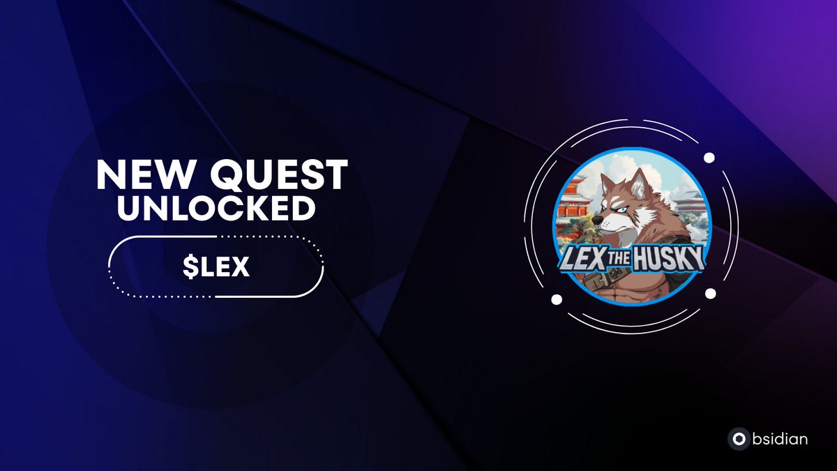 ✨Daily Quest Renewed✨

$LEX by <a href="/Lexthehusky/">Lex The Husky</a> has renewed their daily quest on <a href="/ObsidianSwap/">ObsidianSwap | SWAP. CLAIM. WIN!!</a> for another month.

Buy at least $50 worth of $LEX and claim 1💎 daily  

SWAP. CLAIM. WIN!!
