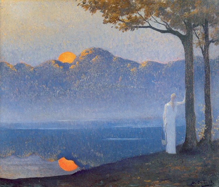 "Begin our singing with the Helikonian Muses,
Who possess Mt. Helikon, high and holy,
And near its violet-stained spring on petalsoft feet
Dance circling the altar of almighty Kronion."
-Theogony #MythologyMonday 

🎨"The Muse at Sunrise" - Alphonse Osbert