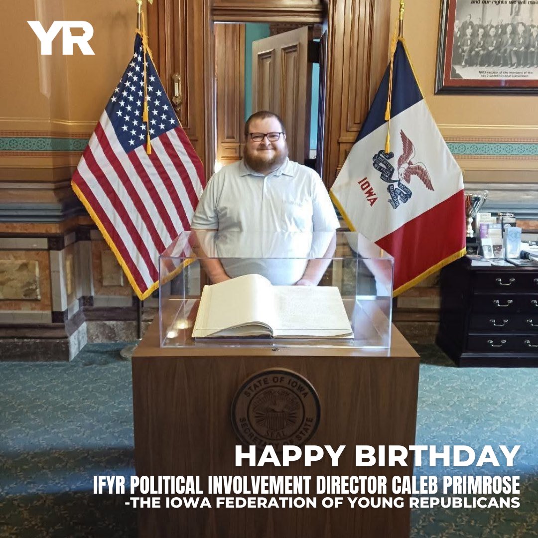Wishing a very Happy 30th Birthday to our Political Involvement Director and Volunteer Extraordinaire, <a href="/grad14caleb/">Caleb Primrose</a> ! 

We hope your day is filled with lots of Sprite, phone calls, and celebrations! Iowa YRs appreciate all you do. 🇺🇸