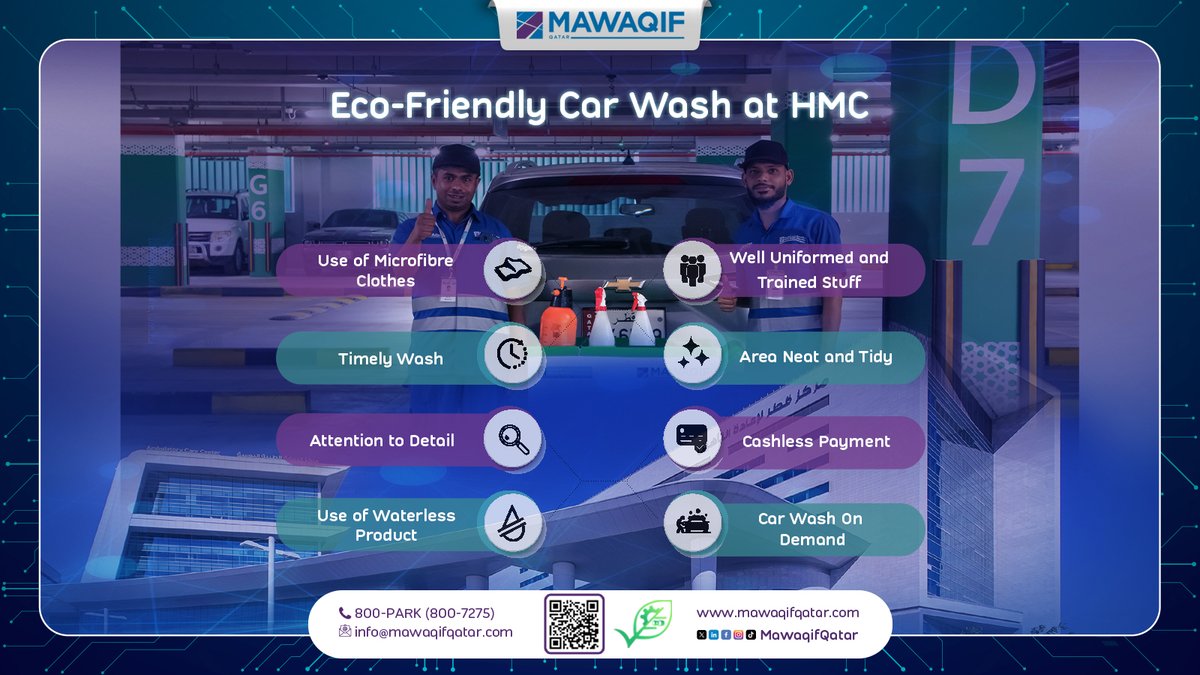 MawaqifQatar's tweet image. Shine without the splash.
Microfiber precision. Eco-friendly products.
Visit HMC and see the spotless difference

#EcoCarWash #SpotlessClean #MawaqifQatar #SustainableMobility #GreenCarCare #HMCServices #WaterlessWash #QatarCarCare #EcoFriendlySolutions #CashlessConvenience
