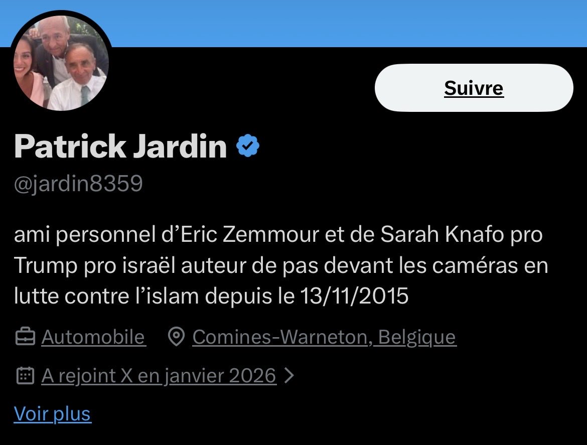 Voici le nouveau compte de Patrick Jardin <a href="/jardin8359/">Patrick Jardin</a>. 
Son ancien compte a été censuré.