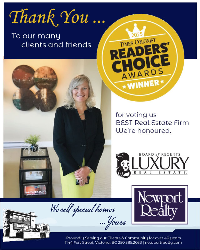 Congratulations <a href="/NewPort_Office/">Newportrealtyoffices</a> <a href="/ingridsellsyyj/">Ingrid Sells Victoria</a>  to once again being recognized with the <a href="/timescolonist/">Times Colonist</a>  Readers’ Choice Award for 2025. Well done everyone. #newportrealty #newportrealtyoffices #yyjrealestate #LuxuryRealEstate <a href="/LUXRE/">LuxuryRealEstate.com</a>
