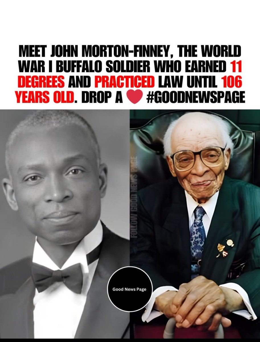 DocStowers's tweet image. A Buffalo Soldier &amp;amp; WWI veteran who earned 11 degrees and taught in Indiana for 47 yrs before practicing law until age 106. Recognized as the longest practicing attorney in U.S. history, he passed away at 108. His life exemplifies dedication to service, education, &amp;amp; civil rights.