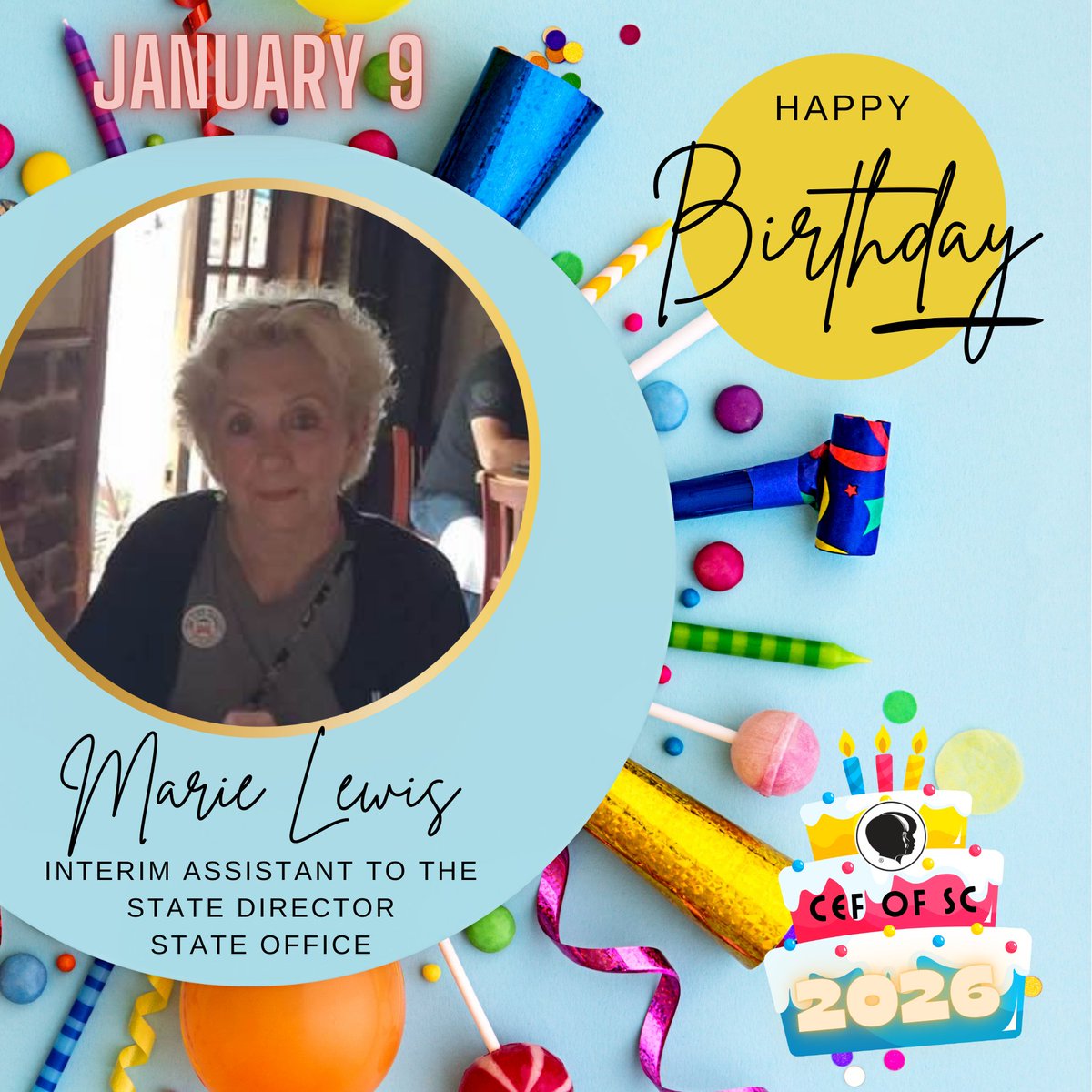 CEFofSC's tweet image. HAPPY BIRTHDAY, MARIE! 🍭