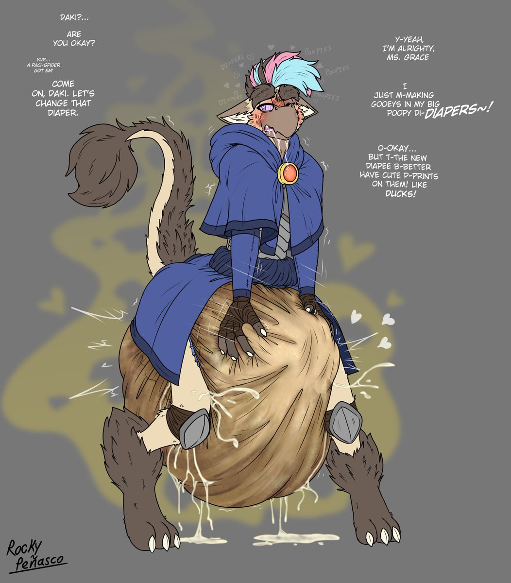 PoofButtRocky's tweet photo. (MESSY/NSFW)

More Rise Of The Sissies Concept Art 1/3

"Paci-Spiders" are small enemies that would chase after you in small swarms. They're purpose was to make any party member with you into a completely useless horny stinker until you gave them a change.

#diaperfur #ABDL https://t.co/cPXbCmwwg0