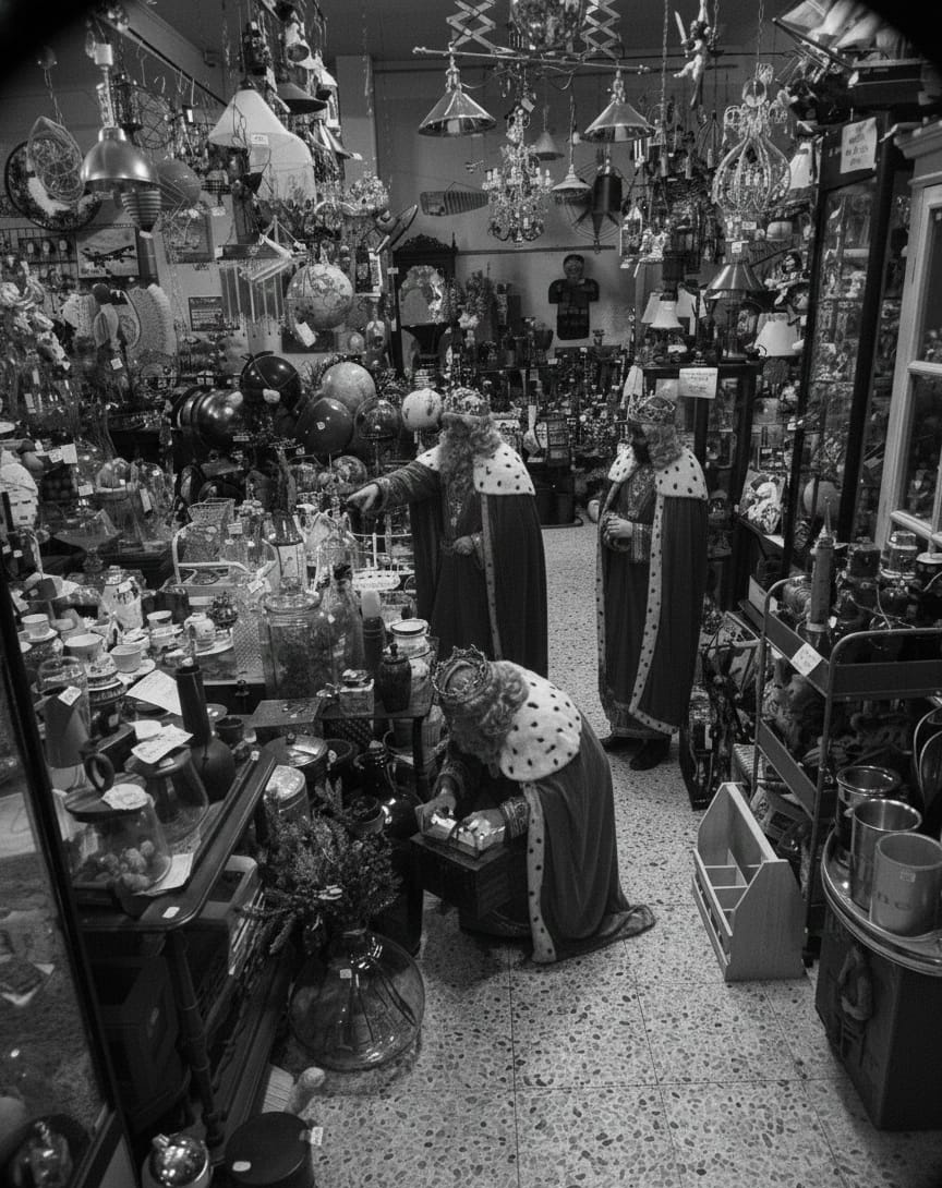 ElLaberintoDeco's tweet image. Revisando las imágenes de la cámara de seguridad hemos descubierto que hemos tenido visita. Sus majestades de oriente, Melchor, Gaspar y Baltasar, han venido a la tienda a por los regalos que dejarán está noche en muchas casas. 
🤭🤭🤭
#IA #Gemini