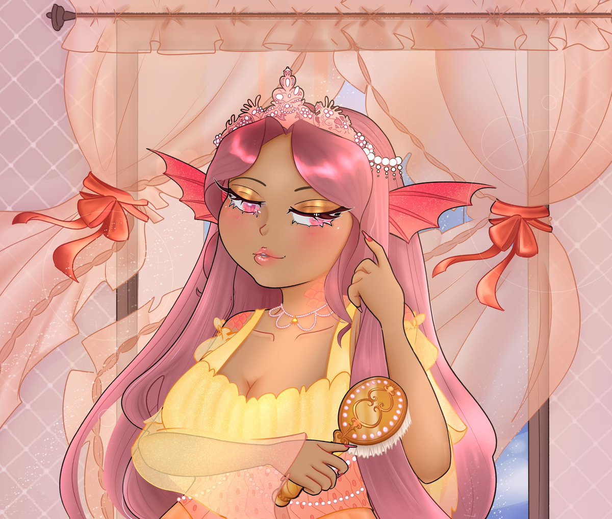 Amazing art that I commissioned from <a href="/MachaMallow_/">machuuu🎀ᓚᘏᗢ</a>  she even gave me this profile picture as a little bonus AHHHH I LOVE IT 🥺🩷