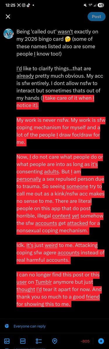 bababluekitty's tweet image. Just a little bit of me yapping because of this Tumblr post a friend sent me. 

Clearing things up even though I do make it painfully obvious my stuff is sfw coping mechanism only. 

Okay have a good day love you guys💙