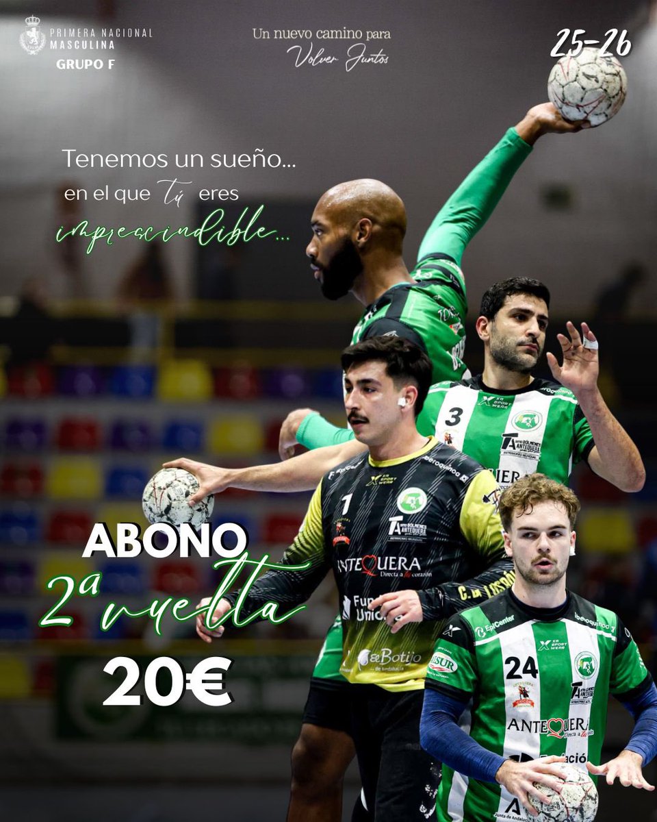 ➡️Abono de la 2ª vuelta (7 partidos) disponible por tan solo 20€ en nuestra sede o en taquilla.

¡La parte decisiva de la temporada ya está aquí! Súmate a nuestra familia 💚💪🏼

#UnNuevoCamino #VolverJuntos #VamosDólmenes