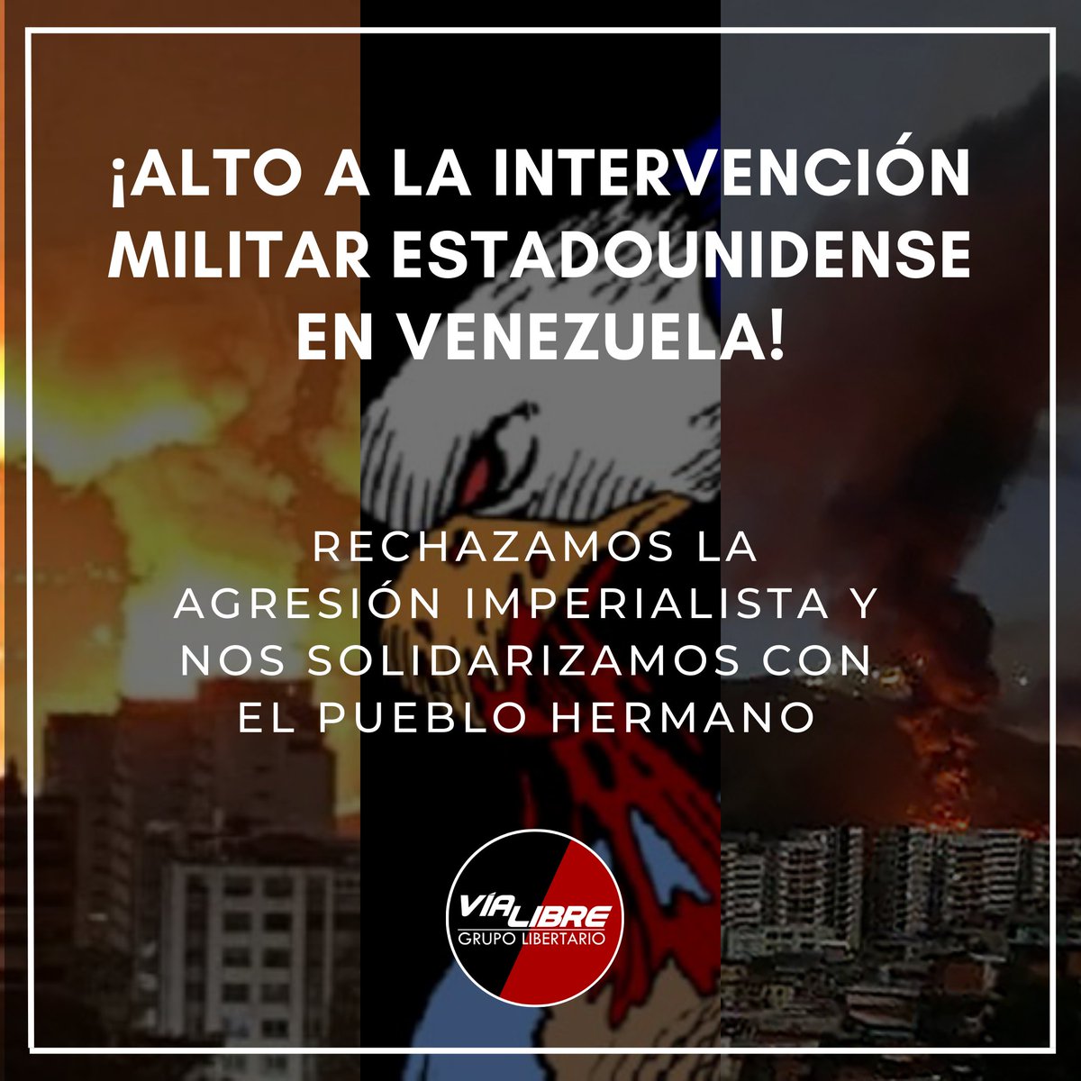 !Alto a la intervención militar estadounidense en Venezuela!
Lee el comunicado en: grupovialibre.org/2026/01/05/alt…