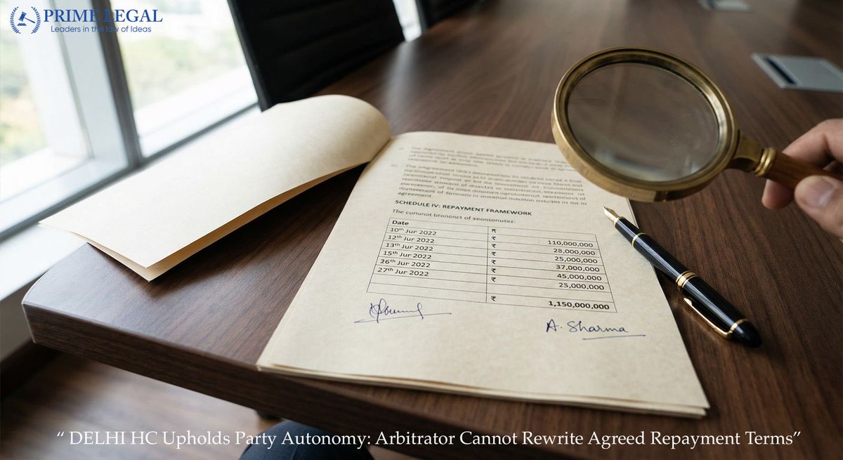 PrimeLegal4's tweet image. High Court upholds party autonomy: Arbitrator cannot rewrite agreed repayment terms

#highcourtorder #DelhiHighCourt #section34 #arbitrationact 

Click here to read more: blog.primelegal.in/hc-upholds-par…

Visit us at: primelegal.in