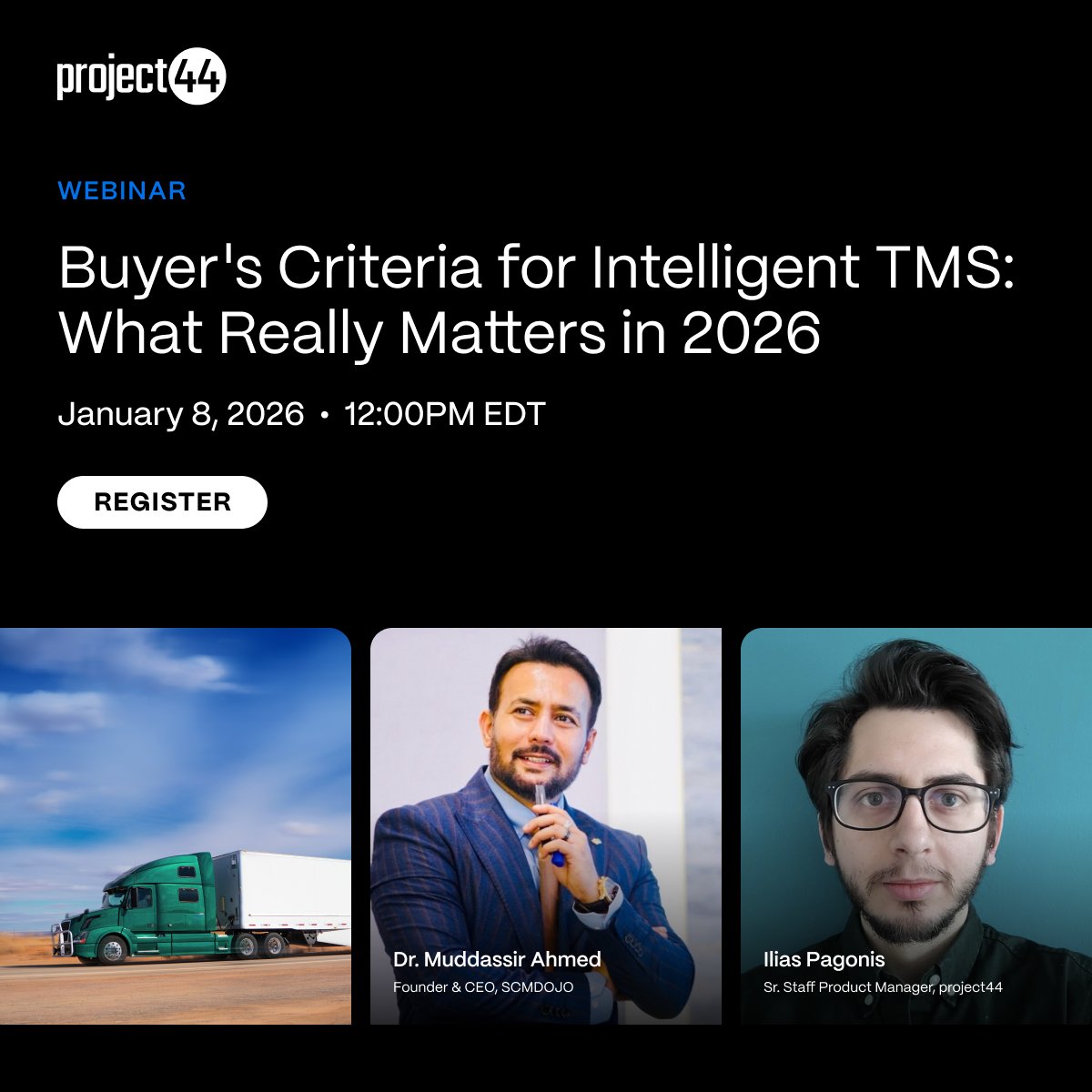 Hi Folks, since you are back, all refreshed, we have just the right webinar to get warmed up for 2026!

In this fireside chat, I will be joining project44’s Ilias Pagonis where we unpack what truly distinguishes next-generation TMS solutions. Register here