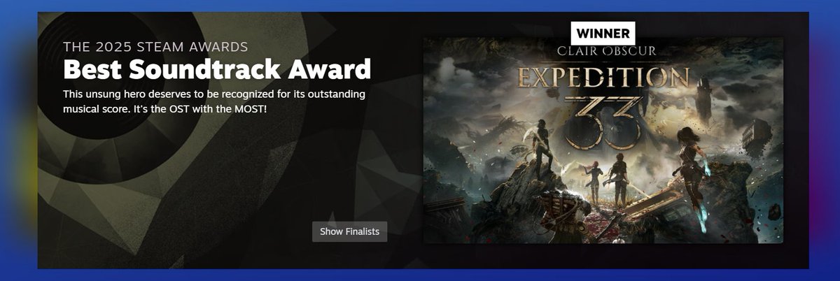 R4DI4RT's tweet image. @expedition33 Congratulations for receiving another award. This time one of the #SteamAwards 2025 ;)
Have you guys received your 
statue from @Steam already ? ^^
#Steam #Gaming #Gamingnews #TheGameAwards2025 #theGameawards