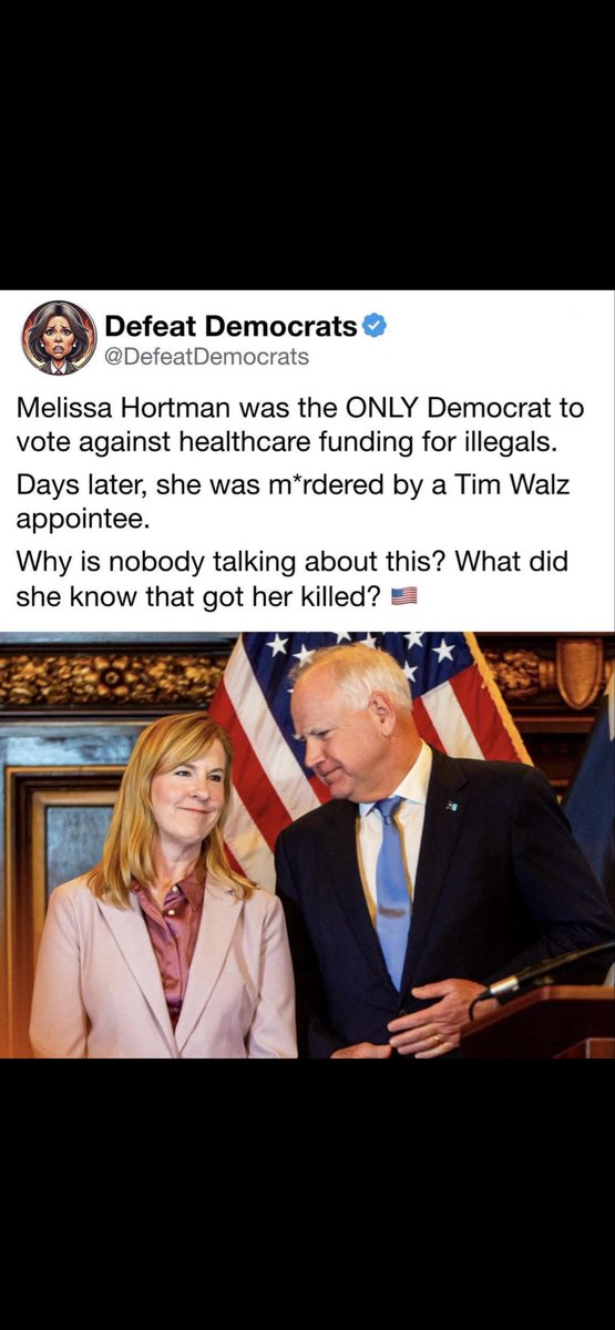 PatriotXV11's tweet image. Traitor Tim belongs in jail! And what happened to Melissa Hortman?