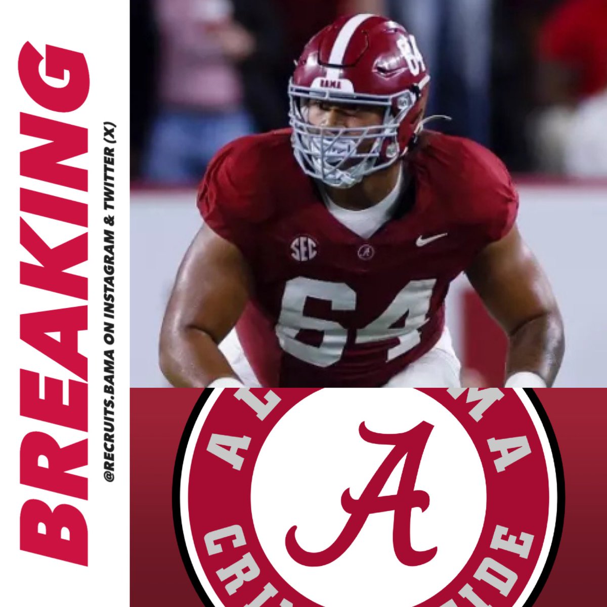 𝗕𝗥𝗘𝗔𝗞𝗜𝗡𝗚: Alabama OL Michael Carroll has confirmed that he will be STAYING at Alabama next year

"Next year I want to be a first team All-American, first team All-SEC type of guy, and bring all my brothers along with me. I’m excited for next year.”

Carroll was named to