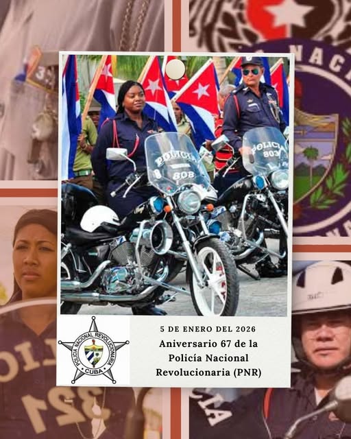 Este 5 de enero se cumplen 67 años de la fundación de la Policía Nacional Revolucionaria de Cuba, institución esencial en la salvaguarda del orden, la disciplina y los intereses del pueblo. Felicidades #HeroesDeAzul