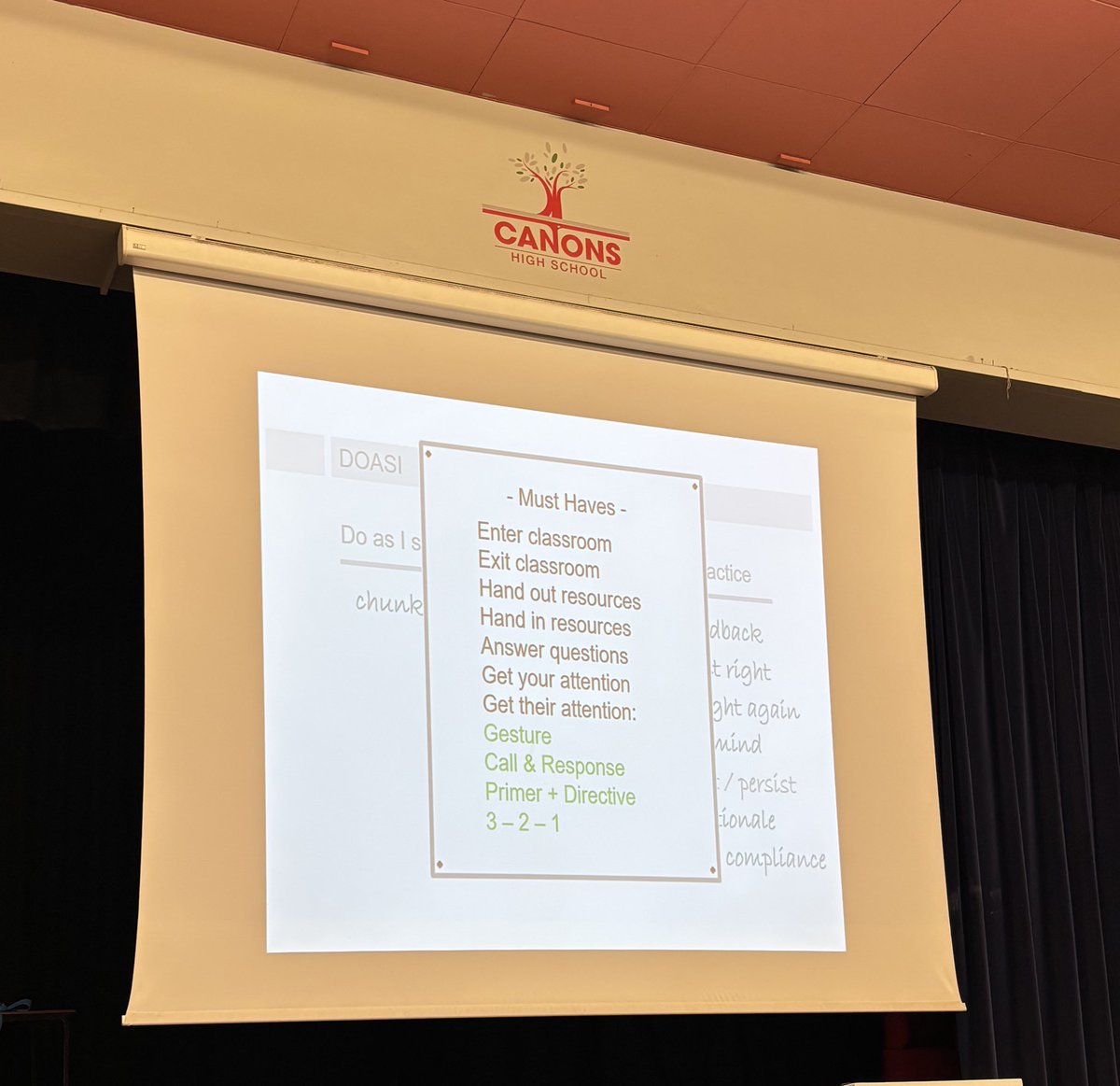 Canons_Harrow's tweet photo. Excellent keynote from @BehaviourBuddy as part our Inset day! #CanonsHighExpectations https://t.co/XvlmTunQVH