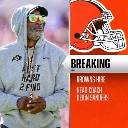 SamPrestisRazor's tweet photo. 🚨 BREAKING: The Cleveland Browns have officially hired Deion “Prime Time” Sanders as their new Head Coach after relieving Kevin Stefanski of his duties earlier this morning.

Prime in the Dawg Pound. The NFL just got a whole lot louder. 🟤🟠 #Browns #PrimeTime #NFLBreaking #ESPN https://t.co/Z0QEhQnwHa