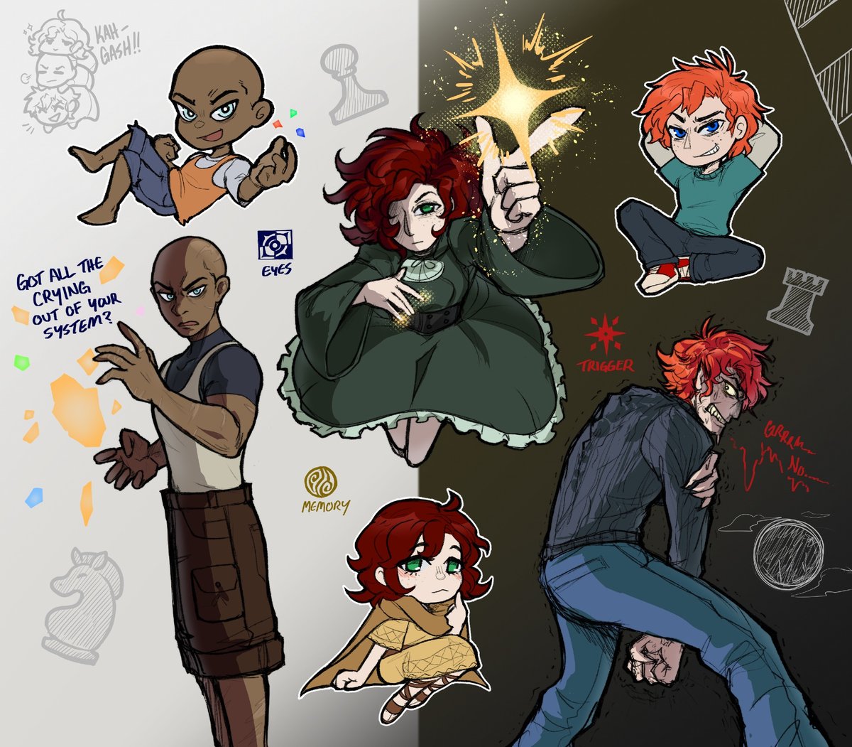 darrenshan's tweet photo. This fabulous drawing of the three main characters of my Demonata series was posted today, over on BlueSky, by a fan with the handle @spadegeistalt.bsky.social
If you go to their BlueSky page, you can find a lengthy explanation to go with the work.
#demonata https://t.co/5mxyillJn0