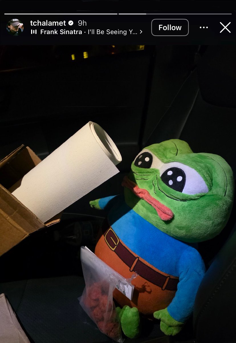 gemposts's tweet image. 🚨 BREAKING 🚨 

TIMOTHEE CHALAMET POSTS HIS APU PLUSHIE VIA INSTAGRAM

SOURCES SAY HE “LOVES THE $APU COMMUNITY”

Follow @gemposts for more.