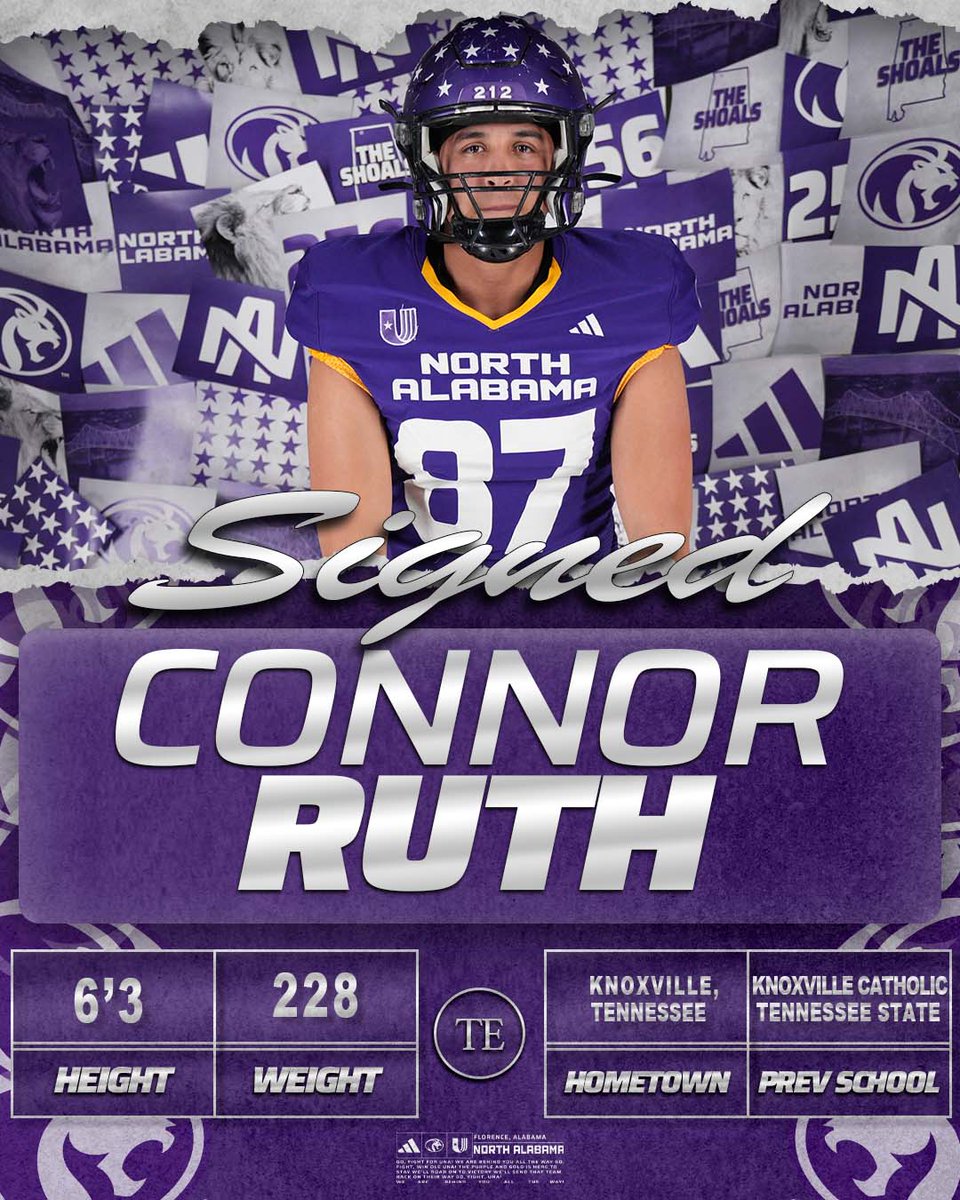 UNAFootball's tweet image. Connor Ruth is in #ThePrideof26 ✍️

🏈 TE
📍 Knoxville, TN
🏫 Knoxville Catholic HS
✌️ Tennessee State

#NSD26 | #RoarLions 🦁