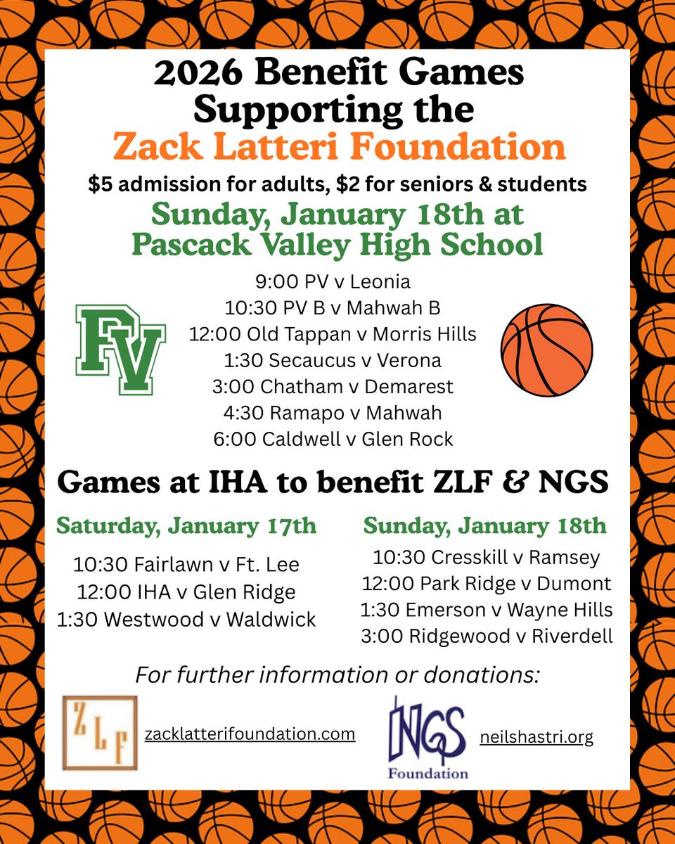pvkosch's tweet image. Come out to see some exciting basketball games and help us to #payitforward in 2026. Mark your calendars for MLK weekend.@jasperpascack @PVALLEY_SPORTS @KenSaraj @PascackValleyHS
