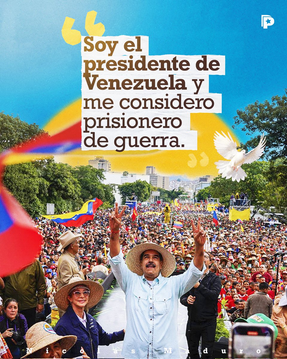 Durante su comparecencia ante un tribunal en Nueva York, el presidente de la República Bolivariana de Venezuela 🇻🇪, Nicolás Maduro, afirmó que es “prisionero de guerra”, luego de denunciar su secuestro por parte de Estados Unidos.