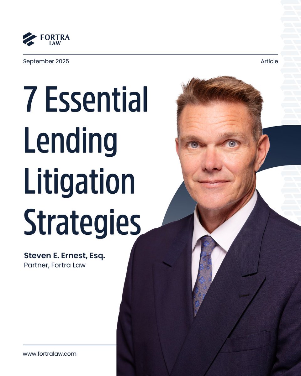 Litigation is not about making money. It is about protecting your investment.
 
Fortra Law Partner Steven Ernest outlines the key strategies every real estate lender should understand to reduce risk, enforce rights, and maximize recovery when a borrower defaults.
 
From
