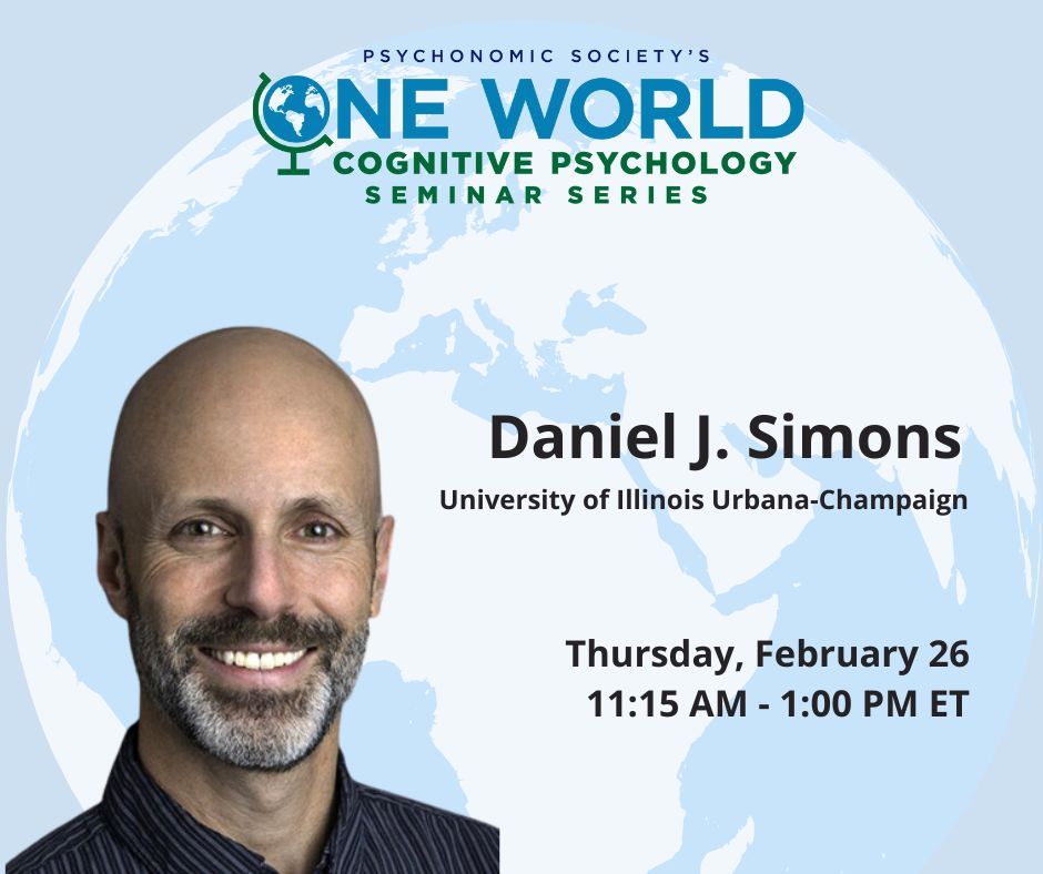 Registration is now open for the upcoming One World Seminar, "Inattentional blindness in and out of the lab," presented by Daniel J. Simons on February 26: buff.ly/Oz2S1Hk