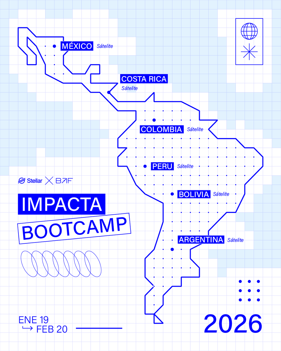 Want to ship something real?
Impacta Bootcamp by <a href="/StellarOrg/">Stellar</a>  starts in a few days.

A 5-week sprint where builders ship financial inclusion products on Stellar.

It’s also a way to join the Colombia GIVE hackathon this March.

Last days to apply 👇
blockchainacceleration.typeform.com/to/n9BQ64Pv