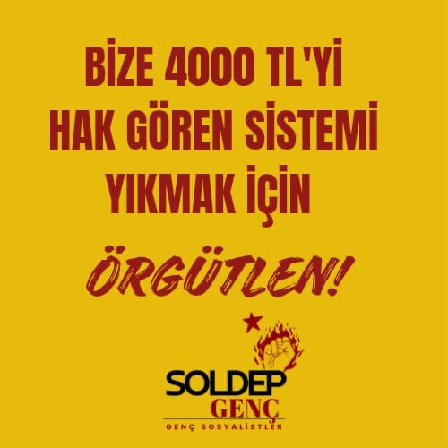 KYK bursuna gelen zamla birlikte üniversite öğrencilerine günlük sadece 133 TL düşüyor. Bir öğünümüzü bile karşılamayan 133 TL’yi bizlere hak gören ve yoksulluğu dayatan bu sisteme karşı hep birlikte mücadeleyi yükselteceğiz.

Gençliğin eşit, özgür ve adilce yaşayabilmesi için
