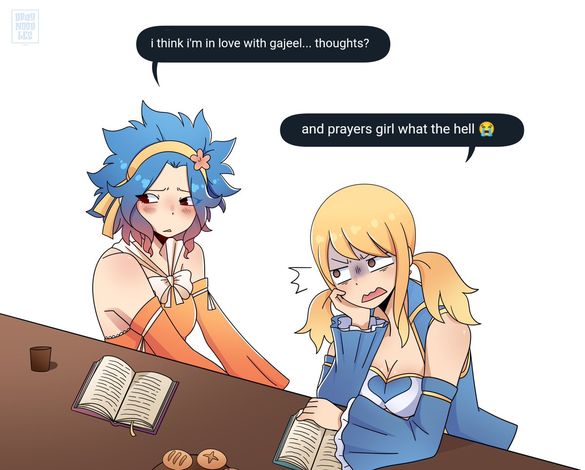 dragnoodles's tweet image. Post Tenrou 
(Lucy gets to give relationship advice this time rip) #fairytail #gajevy