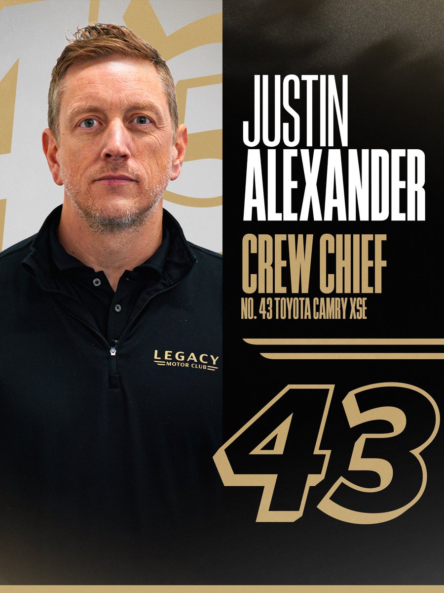LEGACYMotorClub's tweet image. NEWS: Justin Alexander named Crew Chief of No. 43, Ben Beshore to transition to Director of Race Engineering

Read More: bit.ly/JustinAlexande…