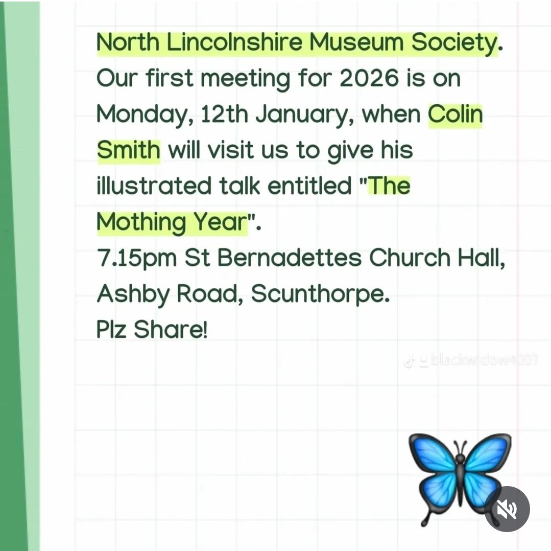 North Lincolnshire Museum Society. Our first meeting for 2026 is on Monday, 12th January. Starting at 7.15pm, meet in St Bernadette's Church Hall, Ashby Road, Scunthorpe, DN16 2RS. There is a large, free car park.
There is a £5 entry charge for  non-members.