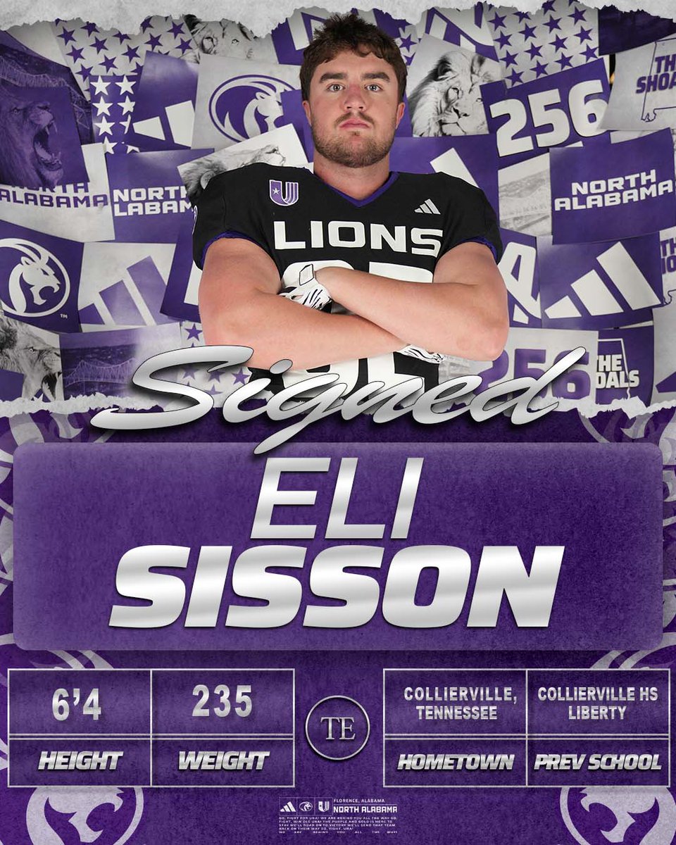UNAFootball's tweet image. Eli Sisson is in #ThePrideof26 ✍️

🏈 TE
📍 Collierville, TN
🏫 Collierville HS
✌️ Liberty

#NSD26 | #RoarLions 🦁
