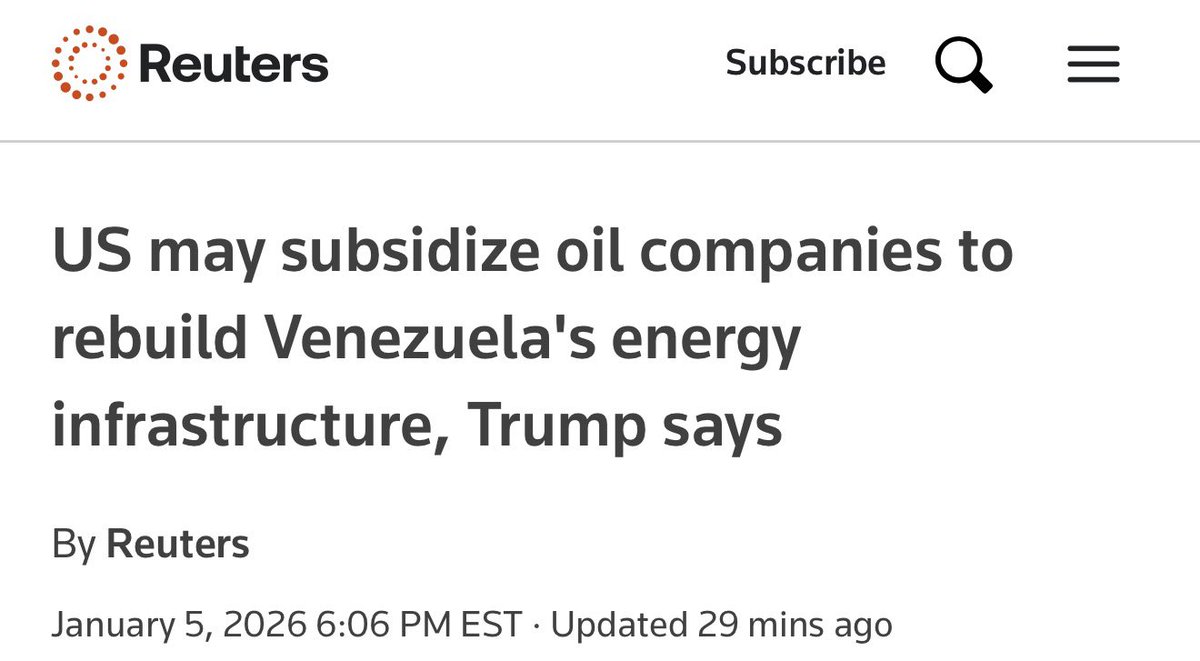 🚨BREAKING: US introducing SOCIALISM to Venezuela.