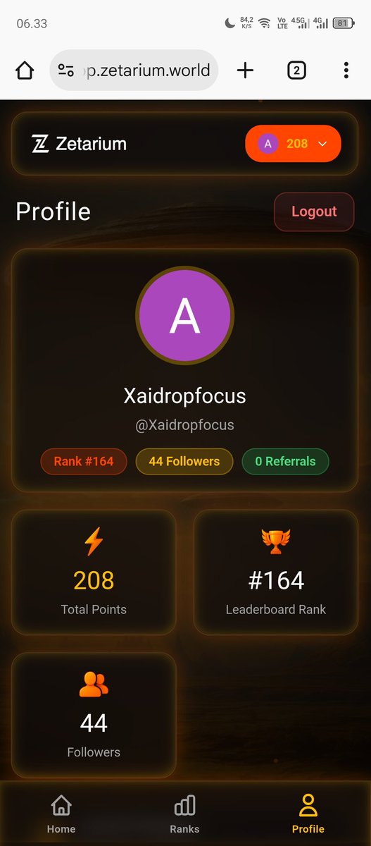 Xaidropfocus's tweet photo. @Zetarium_ 🚀 I’ve started my journey on Zetarium
Growing points, climbing the ranks
Join using my referral and let’s build in Web3 together 👇
🔗 https://t.co/J3o3zSwIjI https://t.co/2PfZWoo14O