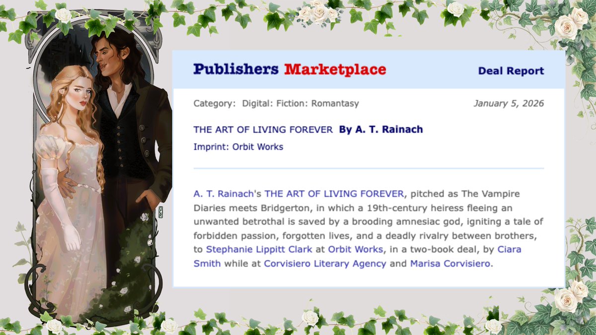 ATRainach's tweet image. someone pinch me? I can finally say it without spontaneously combusting:

THE ART OF LIVING FOREVER is officially coming from @orbitbooks ! 

What began as the strangest dream I’ve ever had has turned into my first book—and now my debut novel. It only took 15 years &amp;amp;…