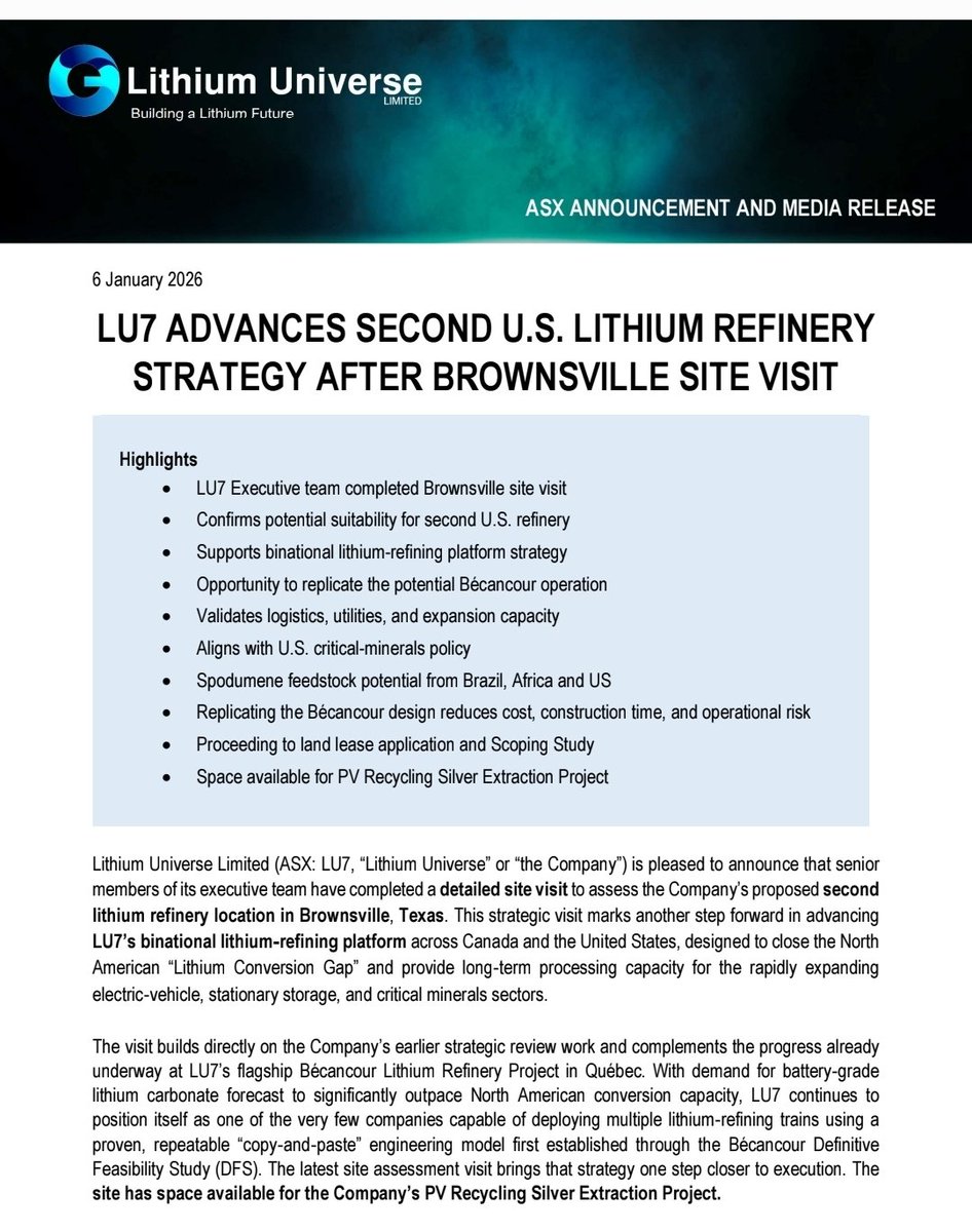 RawMinerals's tweet photo. #LU7 Lithium News..
Plant set up in US in progress
1.4c now
#Lithium #Producers #LiGap #Refinery https://t.co/n0V3wcDpGU