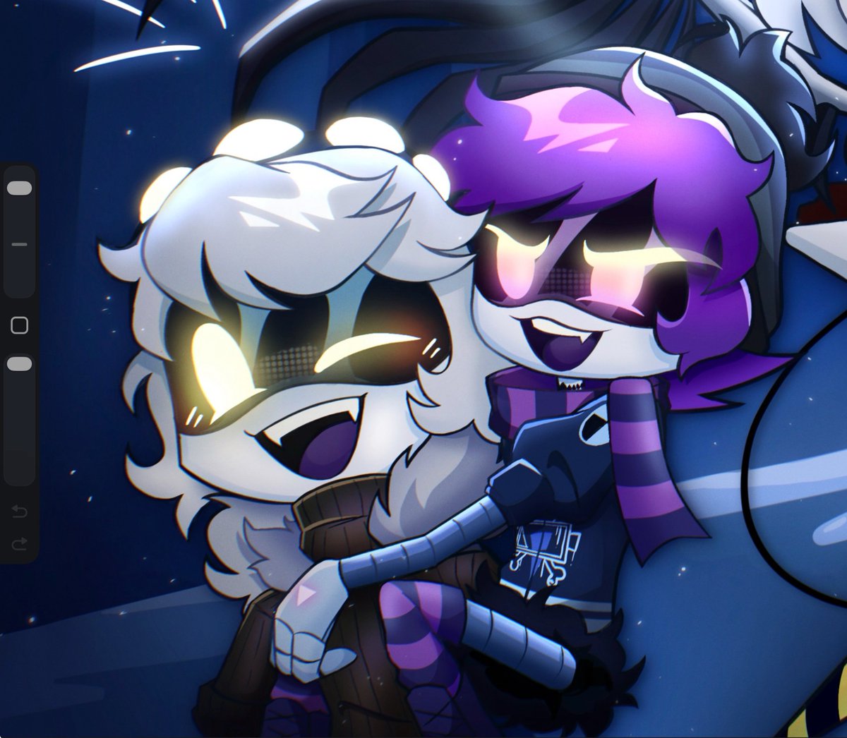 They are having fun together 💛💜
#nuzi #murderdrones #murderdronesfanart