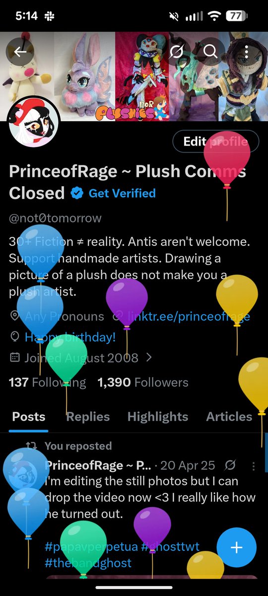 PrinceofRage ~ Plush Comms Closed (@not0tomorrow) / Posts and Replies / X