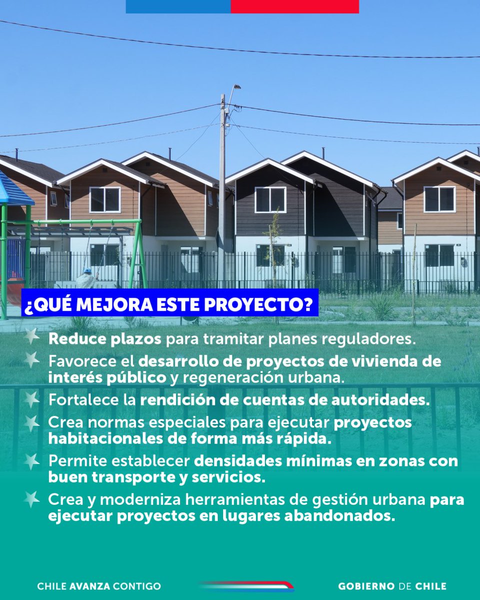 🎉¡Será ley! El Congreso aprobó proyecto que moderniza y fortalece la planificación territorial.
⏱️ Reduce plazos de los planes reguladores a 18–24 meses, entrega reglas claras y más certezas para impulsar vivienda y desarrollo urbano. Avanzamos hacia ciudades mejor planificadas.