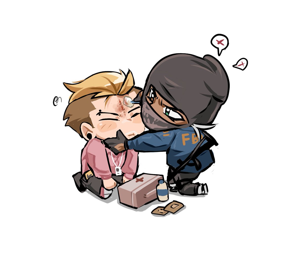 Al bobo de Gus se le abrió la cicatriz de la frente hehe
#gustacio