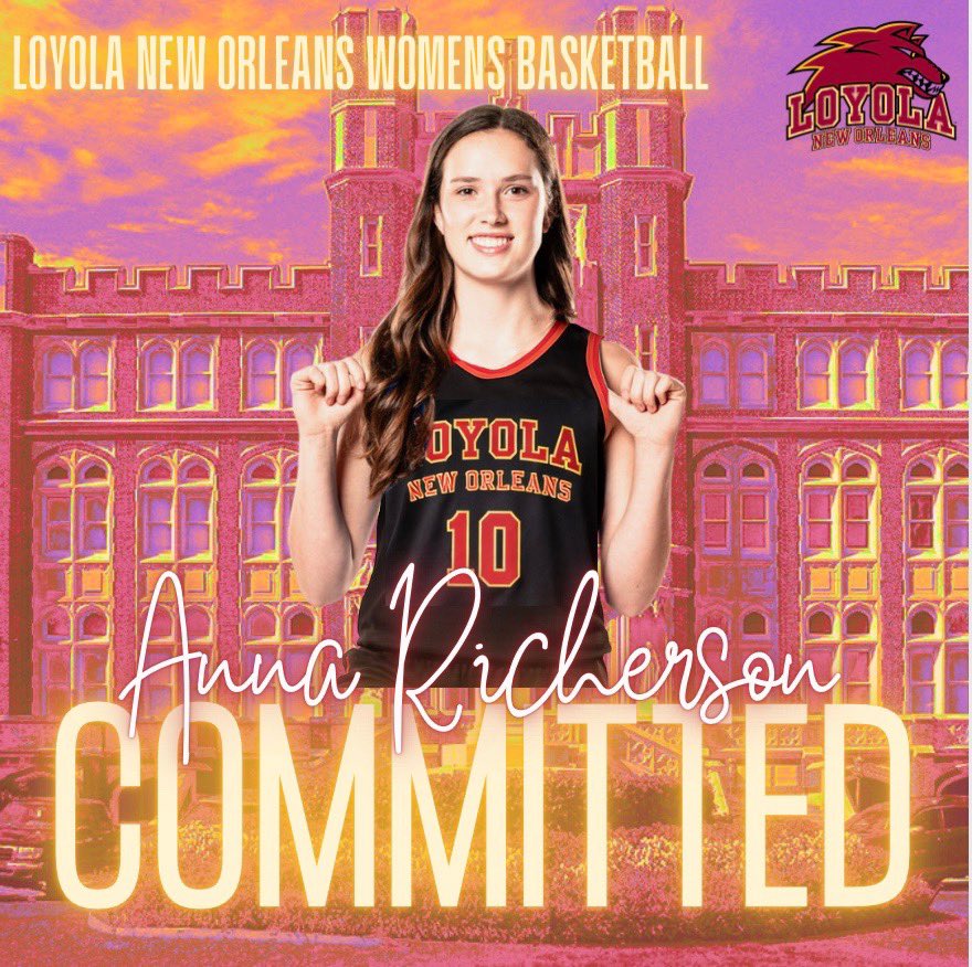 RichersonAnna's tweet photo. First, I want to thank God for giving me the opportunity to play the sport I love. I am so grateful for my parents, family, and friends—your encouragement, support, and prayers have meant so much to me. To all my coaches, teammates, and trainers, thank you for believing in me and pushing me daily. You have all shaped me into the player and person I am today, and I am thankful for the time and effort you have invested in me.
I’m truly honored and grateful to announce my commitment to Loyola University New Orleans! ♥️🐺💛
#wolfpack #committed @loyolanolawbb