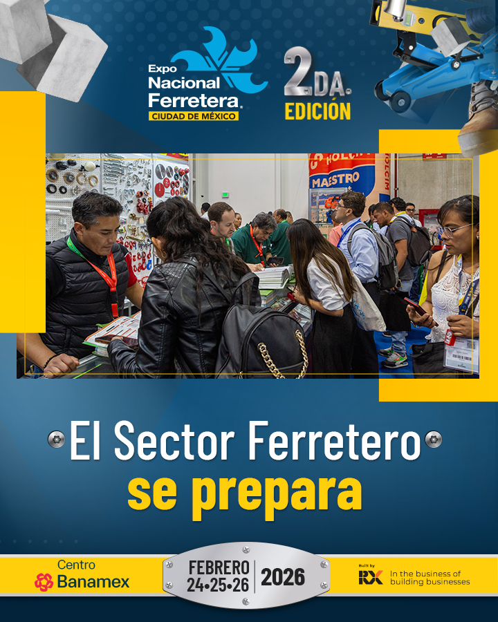 En las próximas semanas, fabricantes, distribuidores y compradores se reunirán para tomar decisiones clave. 
Expo Nacional Ferretera CDMX 2026  24, 25 y 26 de febrero. 
Centro Banamex. 
Regístrate sin costo:
rxmx.info/3JsFgRl
